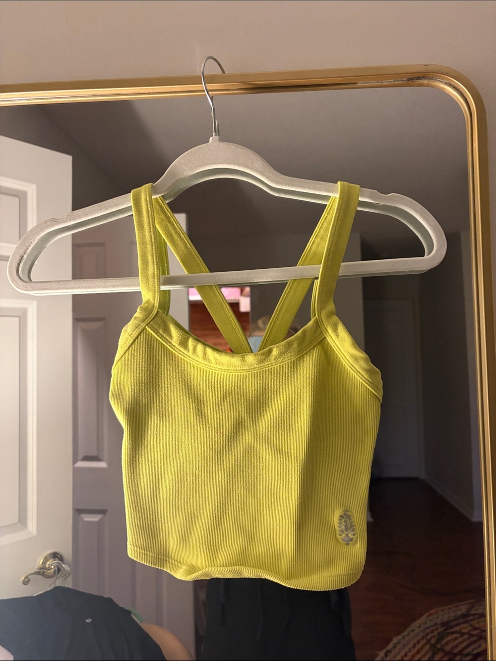 FP Movement by Free People Neon Yellow Ribbed Cropped Tank